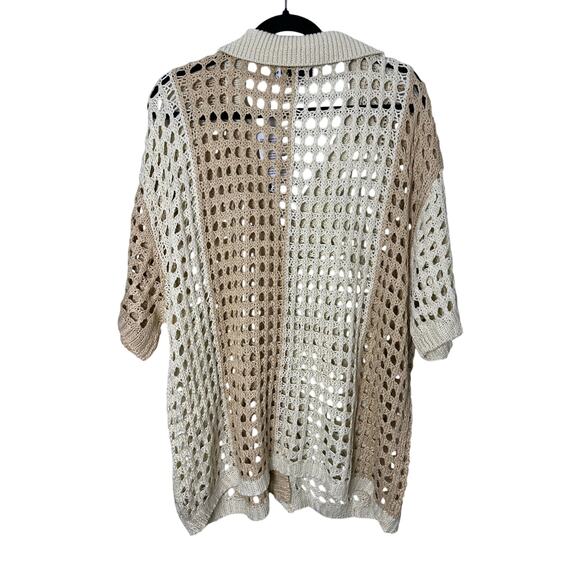 ASOS EDITION NEW Knit Oversized Short Sleeve Shirt in Tonal Cream size Medium - Picture 4 of 7